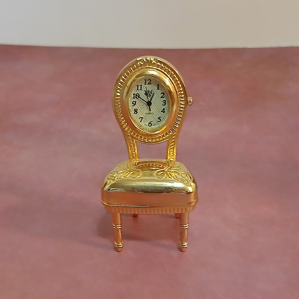 Timex Group/Waterbury Clock Co. Miniature Chair-Vanity/Desk Clock-Quartz